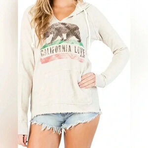 Billabong California, love pull over hoodie sweatshirt, size medium Cream